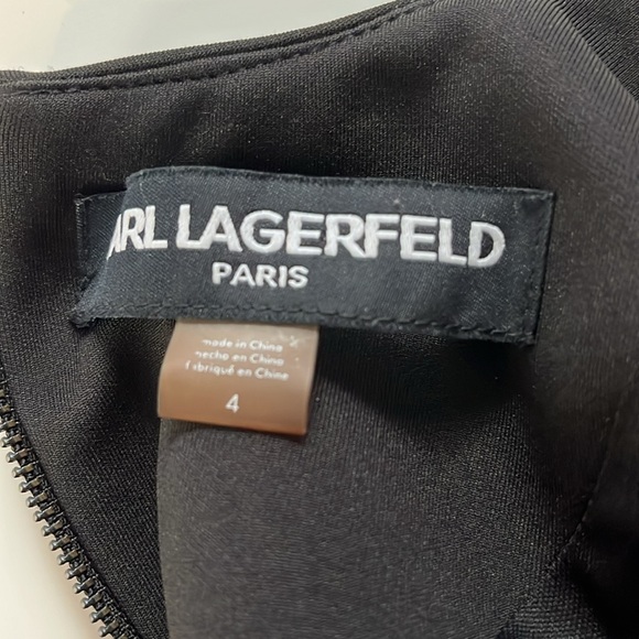 Karl Lagerfeld Paris Sleeveless Black A-Line Dress with Chain‎ Detail Size 4 - Picture 10 of 12